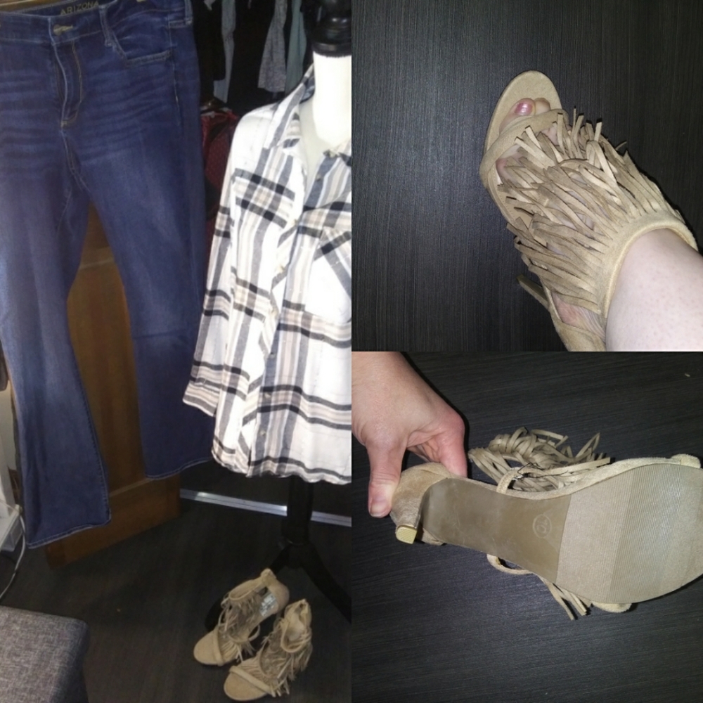 Charlotte Ross fringed heels.sz10. Brand new